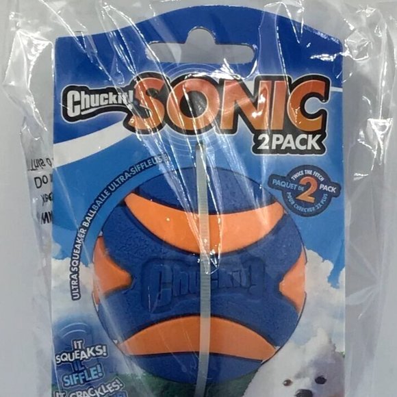 2022 New Chuckit! Sonic 2-Pack Medium Size Dog Toy, Medium, Works-Chuckit Launch - Picture 1 of 3